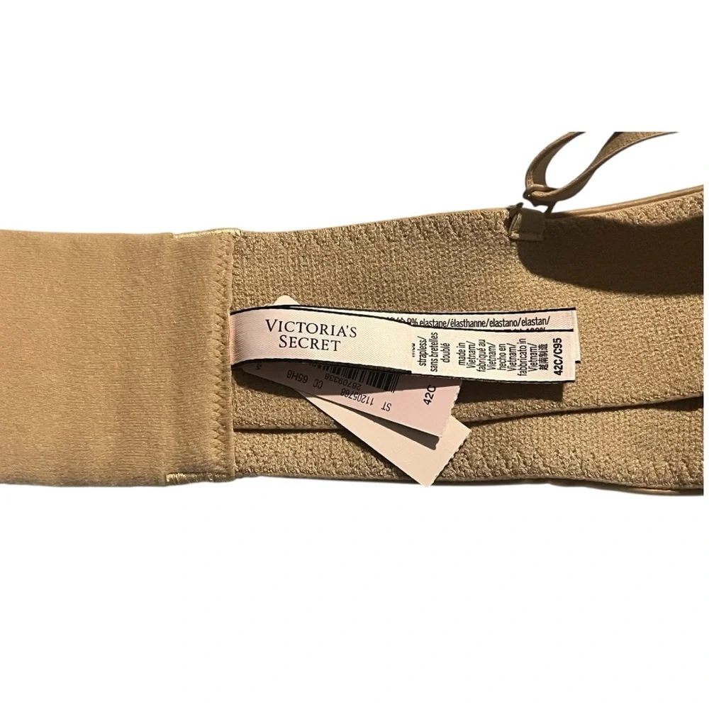 Victoria's Secret Bra Body by Victoria Strapless Lined Underwire Dark Beige - Picture 6 of 11